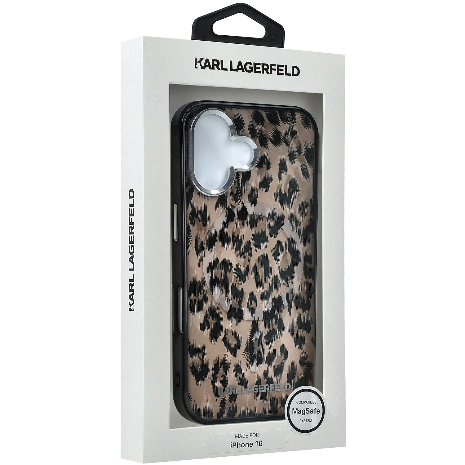 Karl Lagerfeld IML Leopard Pattern MagSafe, ochronny case na plecki, elegancki smukły, brązowy w cętkami